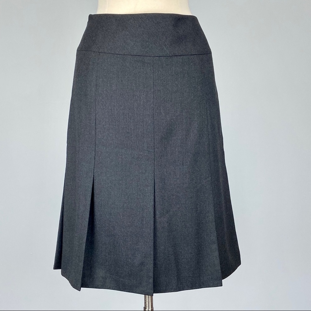Escada Womens Gray A Line Skirt Split Panel Wool Stretch size 40 US 10 Medium - Picture 4 of 8